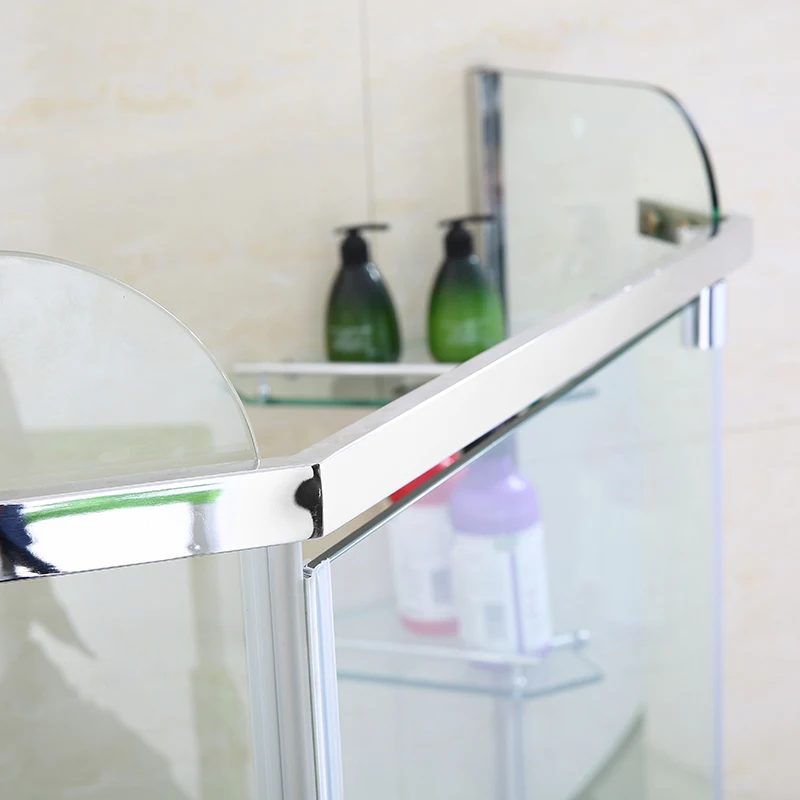 Bathtub Screen Shower Enclosure Diamond Shape Tempered Glass Shower Cabin