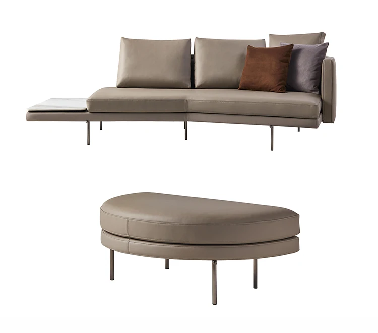 Leather Furniture sofa Light Luxury Leather Wabi Sabi Style Living Room Modern Sofa Set Luxury All Full House Furniture