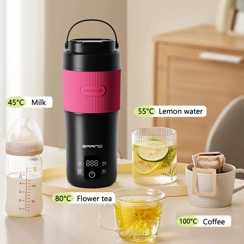 type C travel tea kettle coffee kettle electric water bottle heating mug car kettle Camping Making Tea Coffee Baby Milk