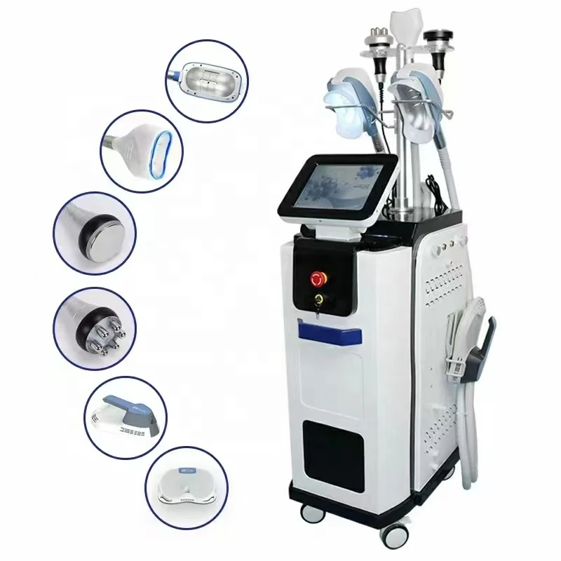 6 In 1 Cryolipolysis Machine HIEMT Ems Stimulation Muscle 360 Degree Cryo Cavitation RF Lipo Laser Slimming Machine