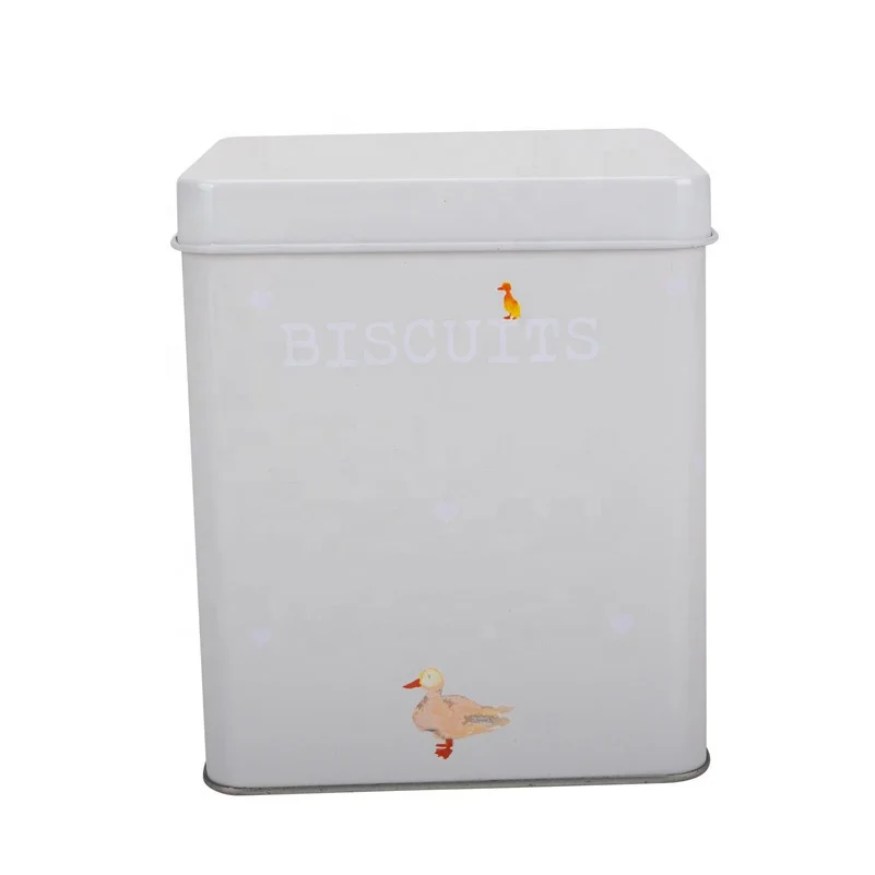 Large Metal Bamboo Lid Kitchen Storage Bread Bin Set Storage Bins with Handle