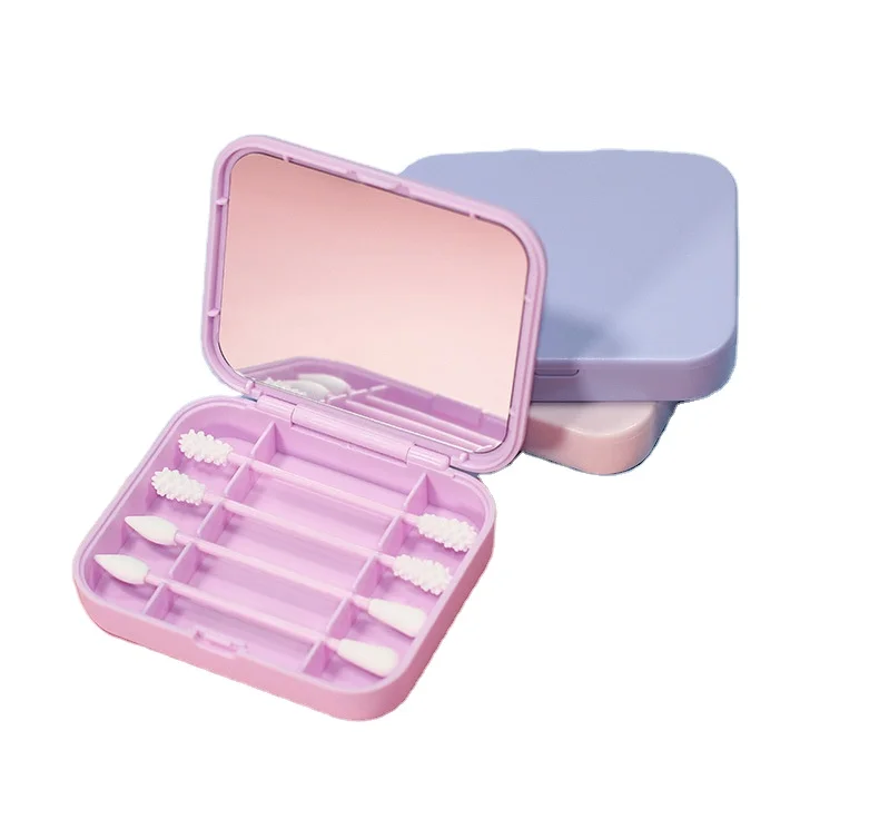 
Portable Double-headed Reusable Ear Stick In Box Makeup Silicone Cotton Swab 