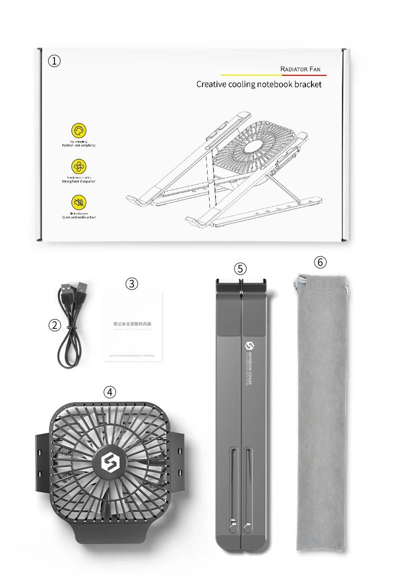 
2020 Laptop Stand With Fan Notebook Holder Foldable Laptop Stand 