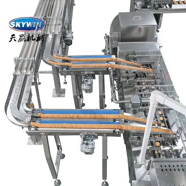 Fully automatic biscuit packaging line egg roll cookies wafer biscuit cake feeding cookies sandwich packing line for food plant