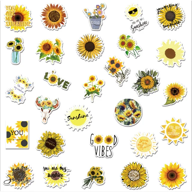  50 шт. подсолнечника с принтом «you are my sunshine наклейки ПВХ наклейка для скрапбукинга 