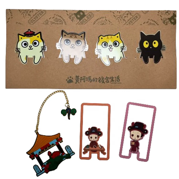 Vast Gifts 2023 Hot Sale Promotional Custom Shape Brass Iron Enamel Metal Cute Stained Bookmark Sheet for Marking
