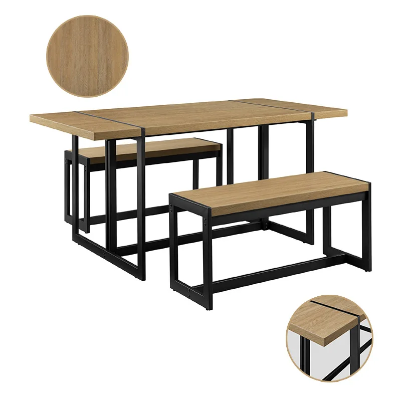 Wholesale Hot Sale  New Design Fashion Grey MDF  Modern  Dining Tables Set One Table and 2 Chairs