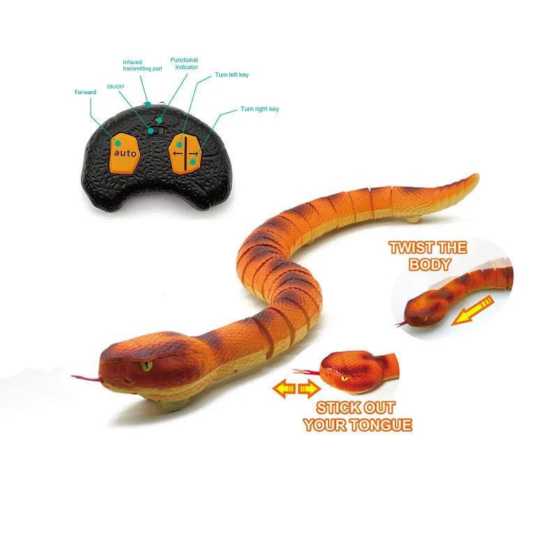 Пластиковая Реалистичная змея для животных, 16 дюймов, имитация погремушек, ИК Инфракрасная игрушка с дистанционным управлением