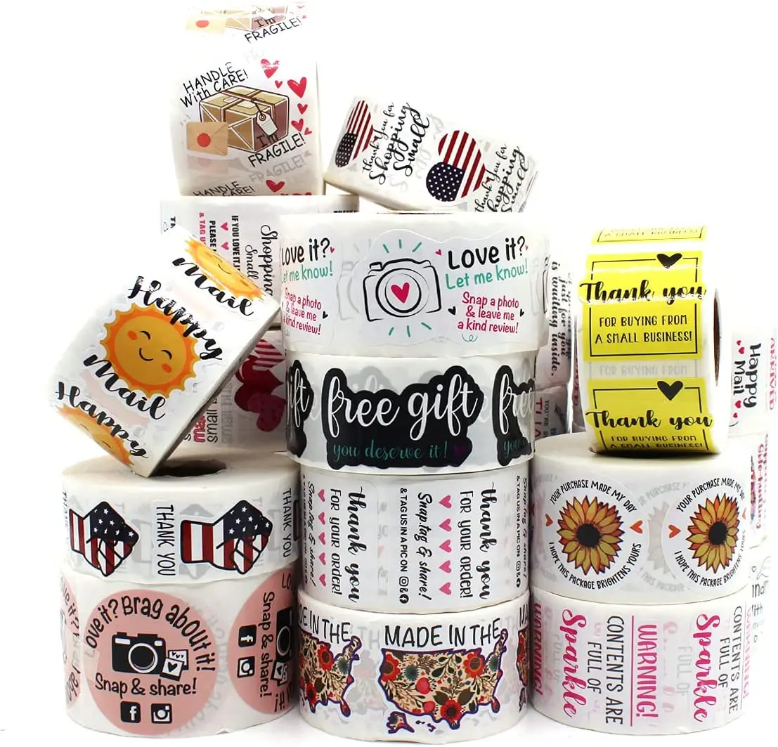 Customized Logo Thank You Label Thank You for Your Order Snap Share Stickers