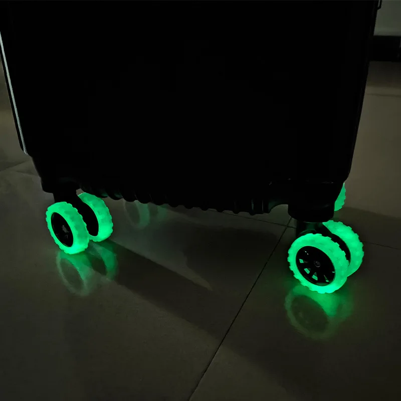 8pcs Pack Glow in Dark Soft Reduce Noise Silicone Luggage Wheels Cover Caster Shoes Travel Luggage Suitcase Wheel Protector