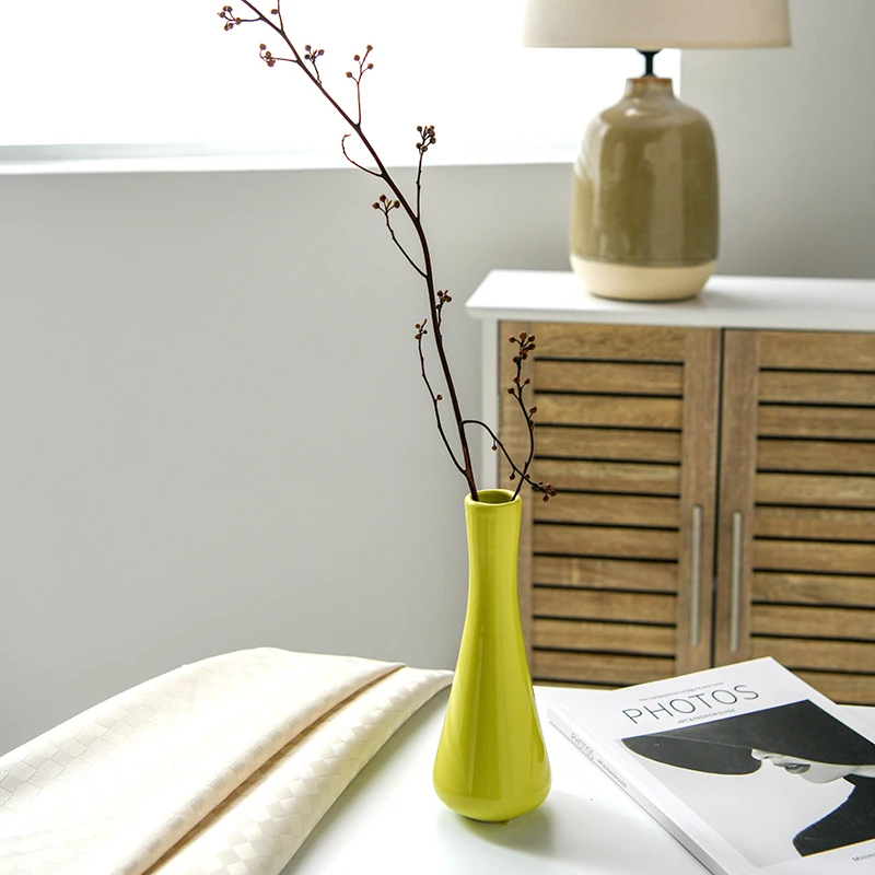 Aspire 2023 New High Quality Green Artwork Customized Decoration Created Ceramic Flower Vase Modern