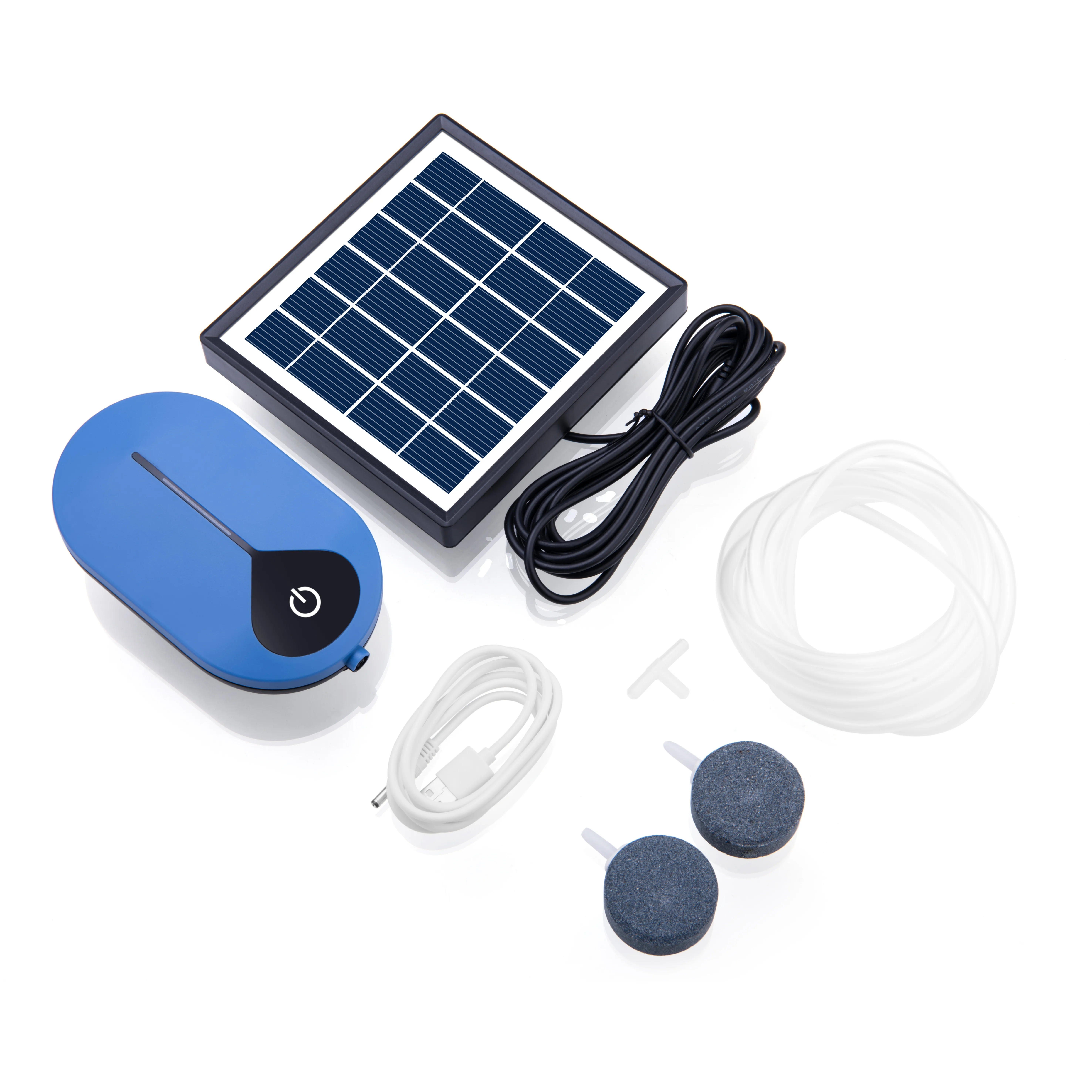 Drop Shipping High Energy 2L/min Aquarium Solar Oxygen Pump For Fish Tank Water Air Stone Pond Aerator