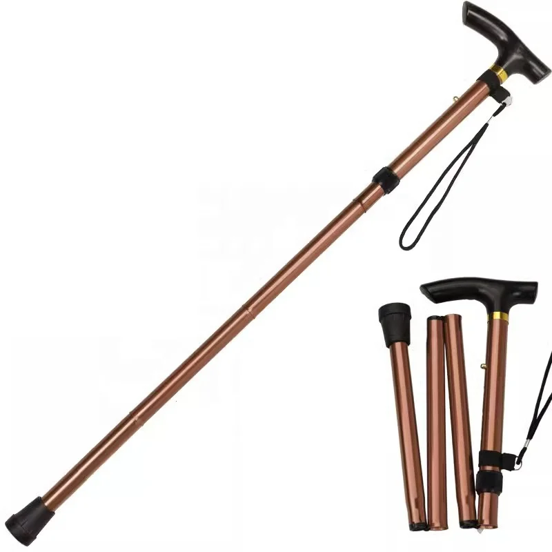 Folding climbing stick Carbon fiber five-section telescopic folding stick Ultra-light hiking outdoor walking stick