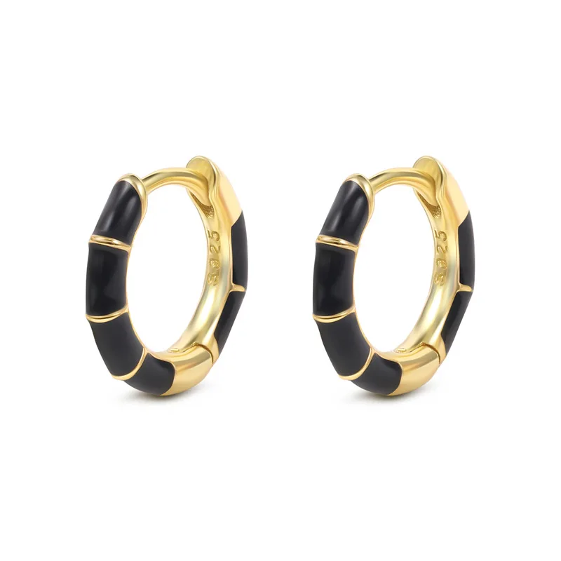 Designer ear clip fashion enamel earrings gold plated multicolor glamour huggie earrings for women jewelry