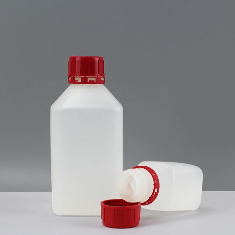 Chinese Factory Direct Sale 120/580 ml Powder Bottle with Wide mouth square bottles HDPE Plastic for chemical with lid lock