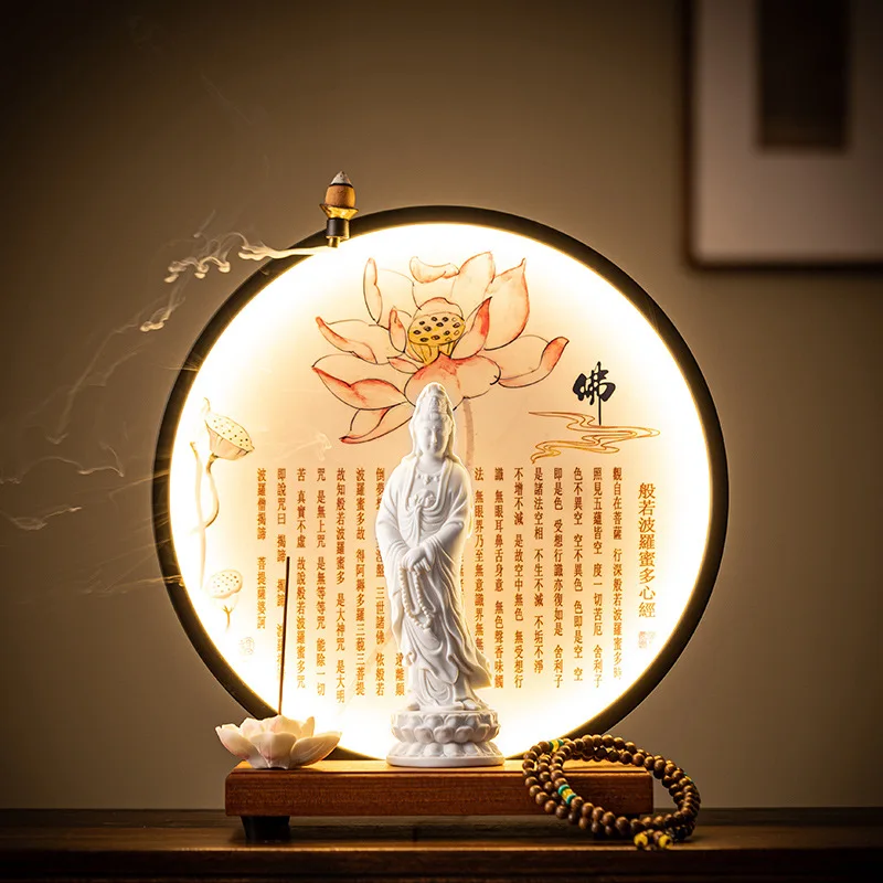 2024 Scented Wax Melts Warmer Aroma Lamp Modern Incense Cone Electric Burners Led Light Ceramic Buddha Statue Incense Burner