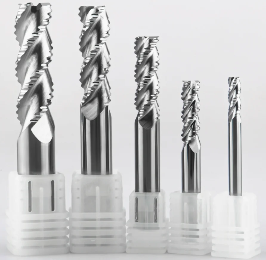 Ultra hard white steel rough skin milling cutter, extended high-speed steel corrugated CNC end mill for rough machining