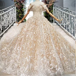 HTL848 Jancember heavy applique ladies wedding dresses vestidos de noiva sexy wedding dress