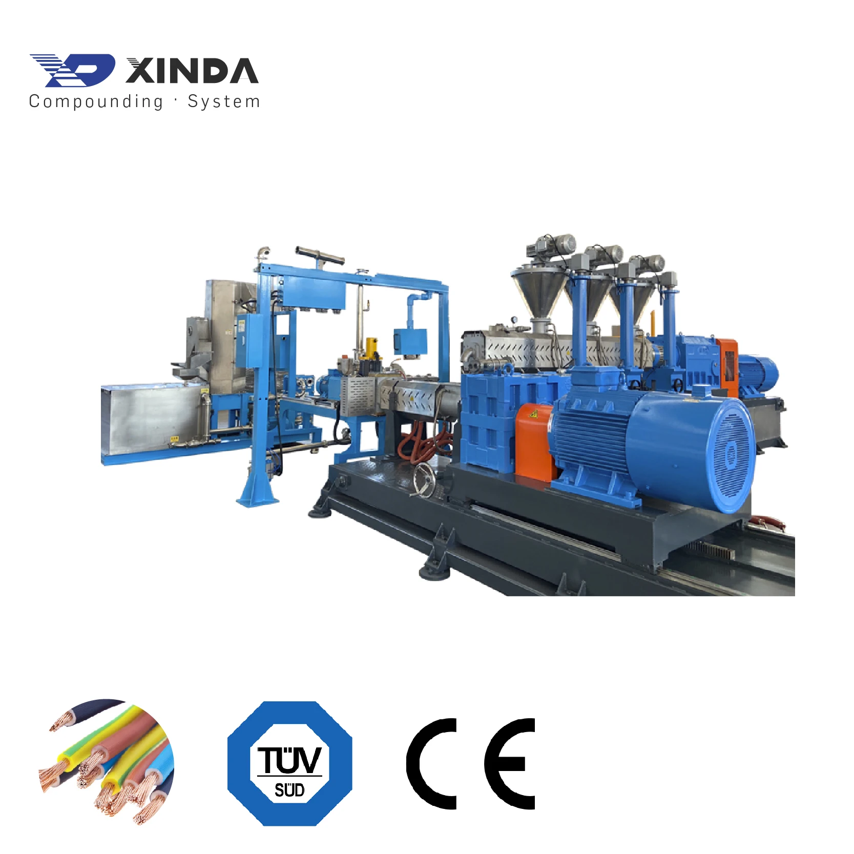 plastic twin screw extruder PVC cable compounds PVC granules compounding machine for wire and cable