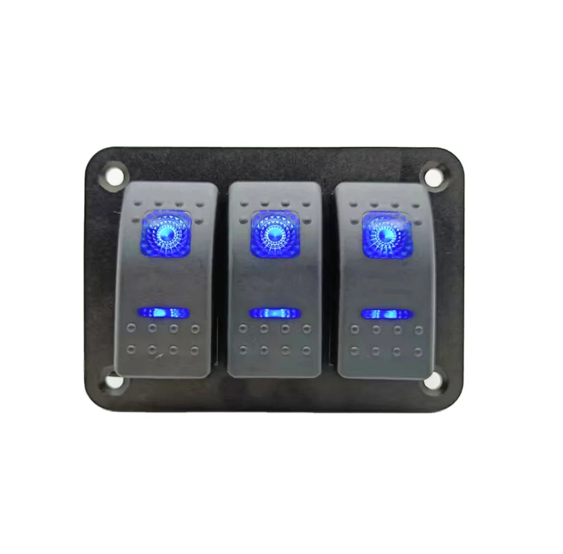 RV Boat Panel Switch 3 Gang Panel Switch 5P for Boat Refitted Vehicle RV SUV ATV