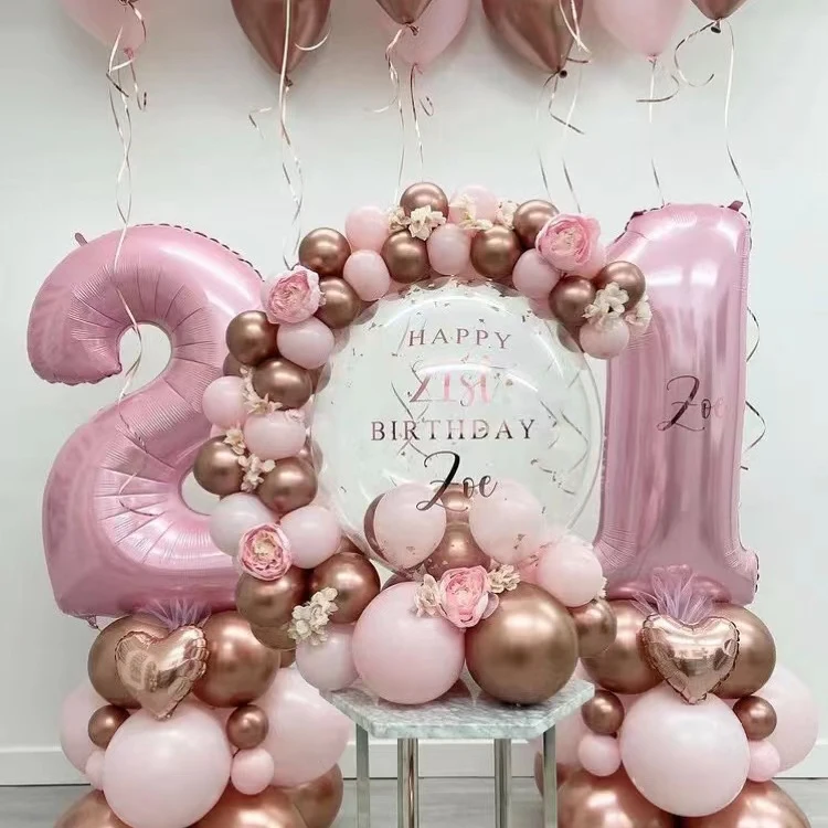 Ins Decoration Balloon Happy Birthday Wedding Masquerade Party Supplies 32 inch gold/silver/rose gold/blue number balloons