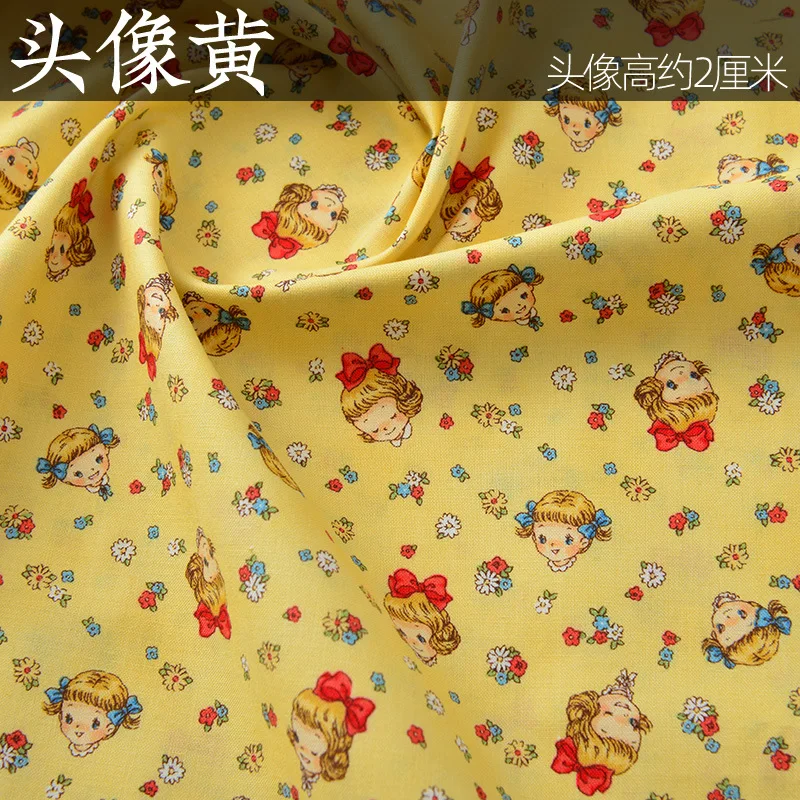 Wholesale Pure cotton fabric dyeing and printing cartoon cotton flower clothing diy craft girl strawberry all cotton fabric