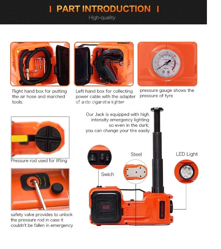 
HF-450 Car Electric jack car air pump car electric wrench 3 in 1 Auto multi-function maintenance tools 