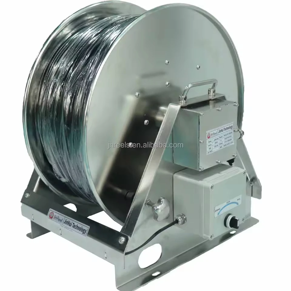 Power Sping Retractable Automatic Garden Water Vacuum Hydraulic Fuel Hose Reel With 1.5inch Gun