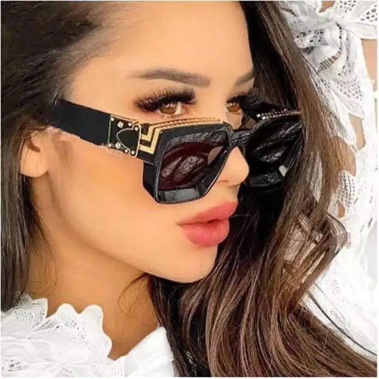 Brand sunglasses square red women designer sunglasses square shade  brands millionaire retro fashion glasses Italy 2022
