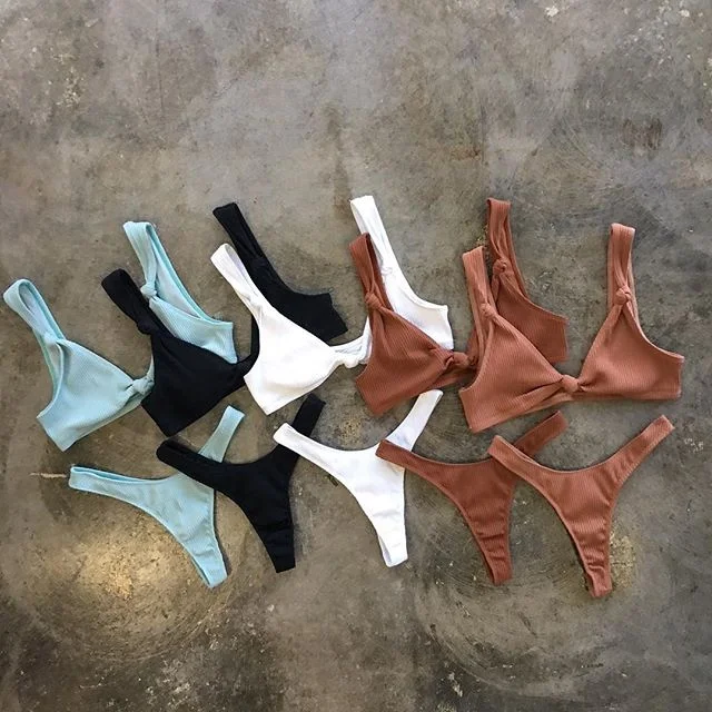 Wholesale Custom Beachwear Rasta 2 Piece Swimsuit Swimwear Bikini Set and Jamaica Swimwear Thong Bikini Set