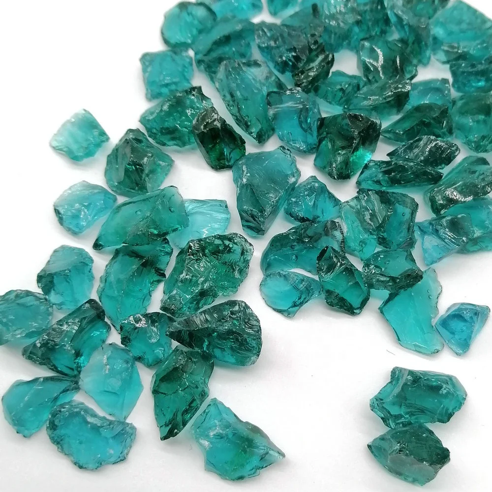 customized crushed glass for terrazzo tile wholesale turquoise 1-3 3-6 6-9 glass chip for art craft decoration