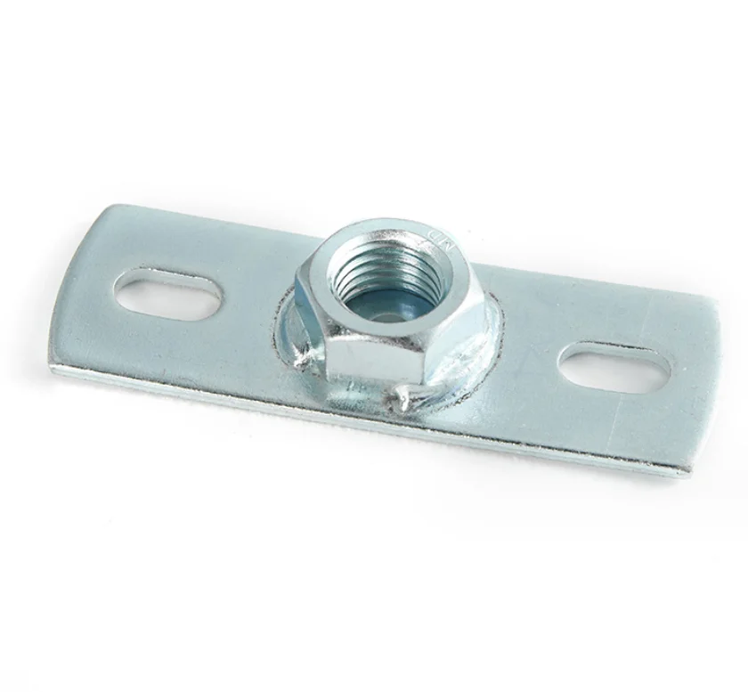 carbon steel galvanized  M8 M10 dual tapper thread female thread rod pipe ceiling flange base hanger backplate with slot hole