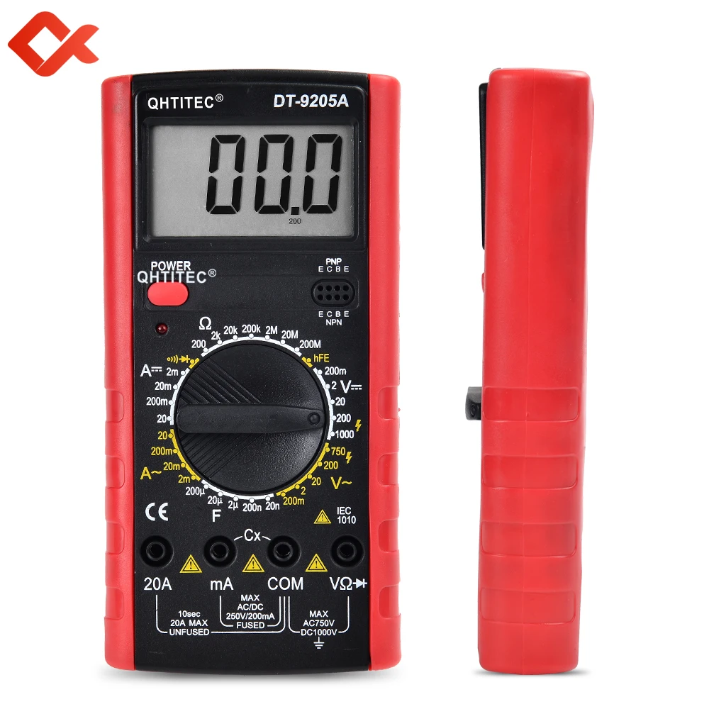  Мультиметр QHTITEC DT9205 профессиональный измеритель переменного/постоянного тока напряжения сопротивления емкости HFE
