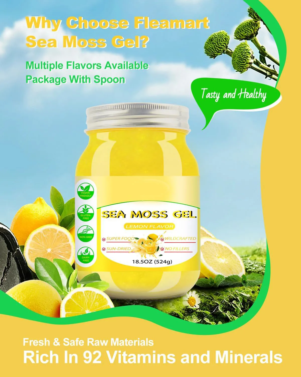 Quality Whole  Sale Irish Sea Moss Gel Organic Raw  with 92 Minerals and Vitamins Support Healthy Digestion Wildcrafted Sea Moss