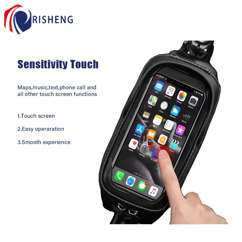 Waterproof  Phone Mount Hard Shell Bike Top Tube Front Frame Bag Compatible with iPhone 14 12 11 Pro XR XS Max Phones Below 6.8