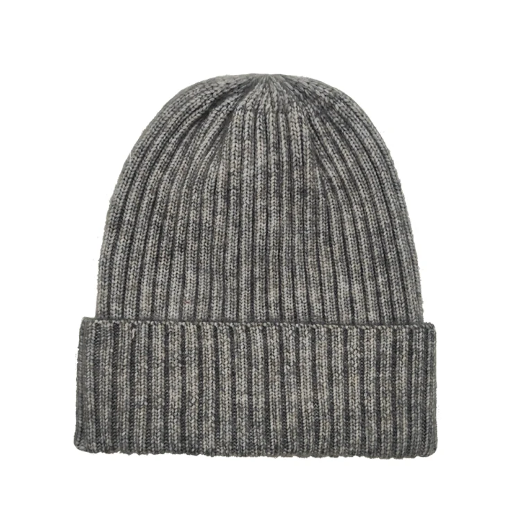 Wholesale Custom Unisex Recycled Winter Hat Knitted Adult Knitted Hat Fluffy Warm Melange Effect Fashion Beanie Knitted Hat