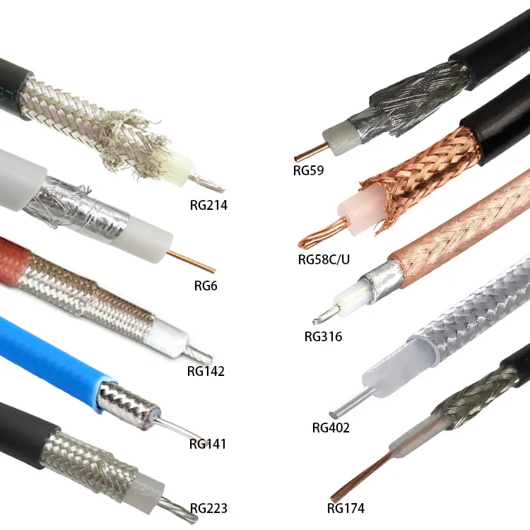 Rg59  Coax Communication Cable With Power Rg 58 59 11 6 Coaxial Cable for catv cctv Rg59 coaxial  wire