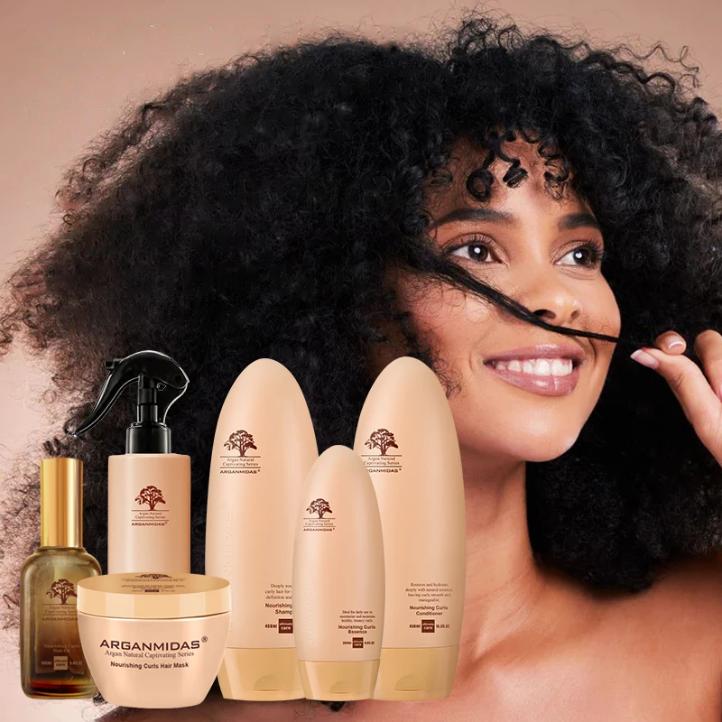 Arganmidas Curl Hair Care Sulfate Free Nourishing Moroccan Argan Oil Protein Moisturizing Hair Shampoo for Curly and Frizzy Hair