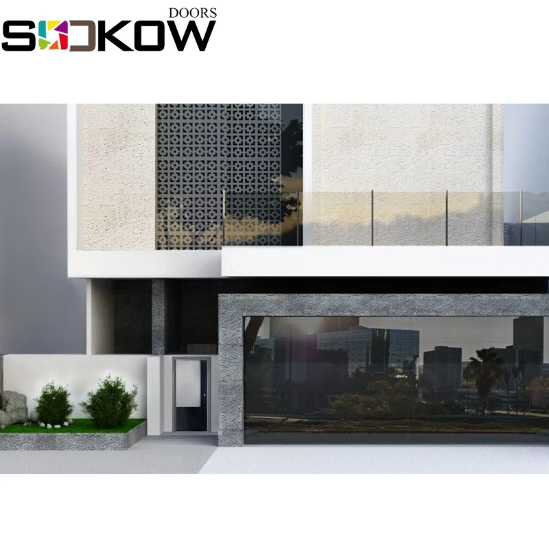 easy installation black aluminum insulated glass garage doors