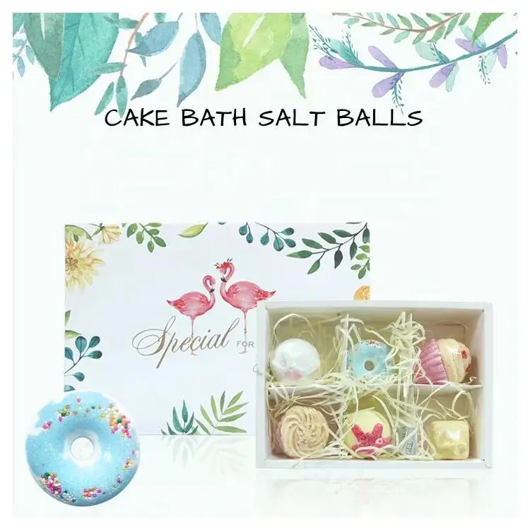 Fizzy Bath Bombs Kids Mini Donut Cookie cup cake Shape Luxury Mini Bath Salt Ball Bombs Packing Gift Set