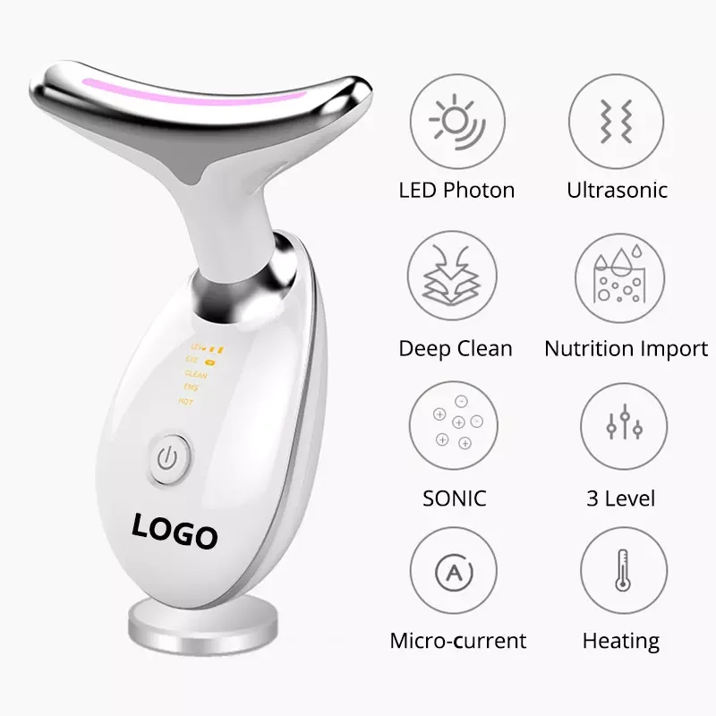 EMS Self heating neck roller massager with heating neck massage Face Massager Vibration Neck Lift