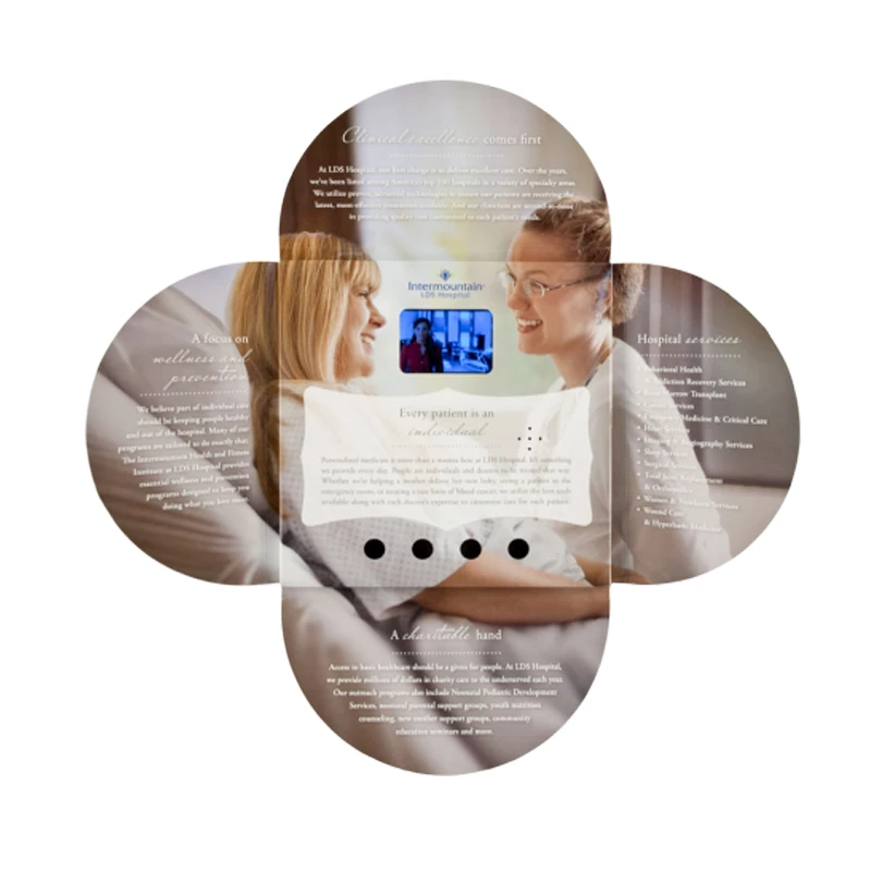 Factory price wholesale cheap electronic video visiting card 5.0 inch lcd module video wedding invitation card