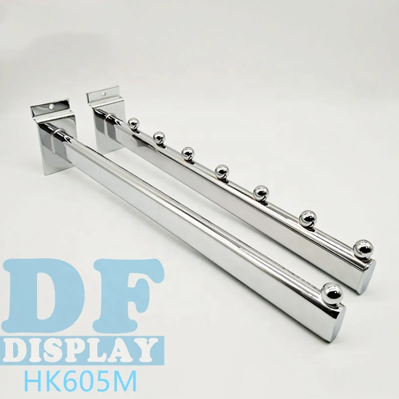Stainless steel metal wall panel hooks for garment retail slat wall panels display hooks for clothing garments bra