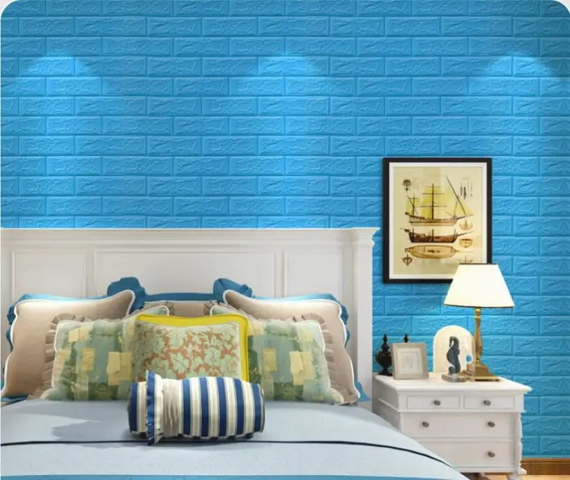 3D three-dimensional brick pattern wall stickers wholesale anti collision self adhesive wallpaper wall decoration wallpaper