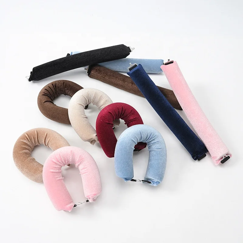 3Pcs/Set Portable Heatless Curling Rod Headband Sleeping Hair Roller Wave No Heat Silk Hair Curler Rubber Lining