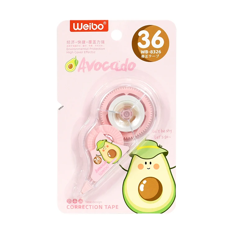 weibo Stationery cute cartoon Avocado 8 m length Correction Tape for students kids use