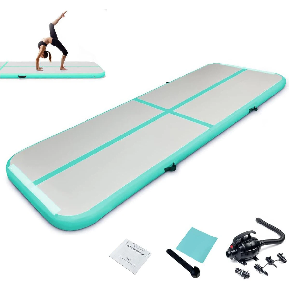inflatable 20m Dance Yoga Tumbling Air Mat pvc Durable Air Tumbling Track Mat Taekwondo inflatable Air Cushion