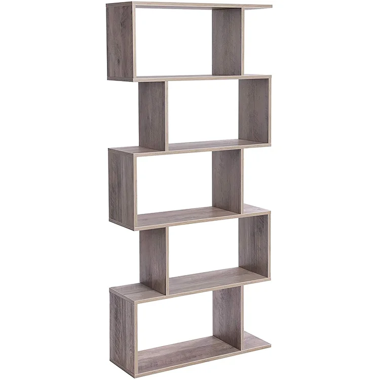 
Display Bookcase Shelf Freestanding Decorative Storage Shelves Unique Wood for Home Metal Living Room Furniture Modern Melamine 