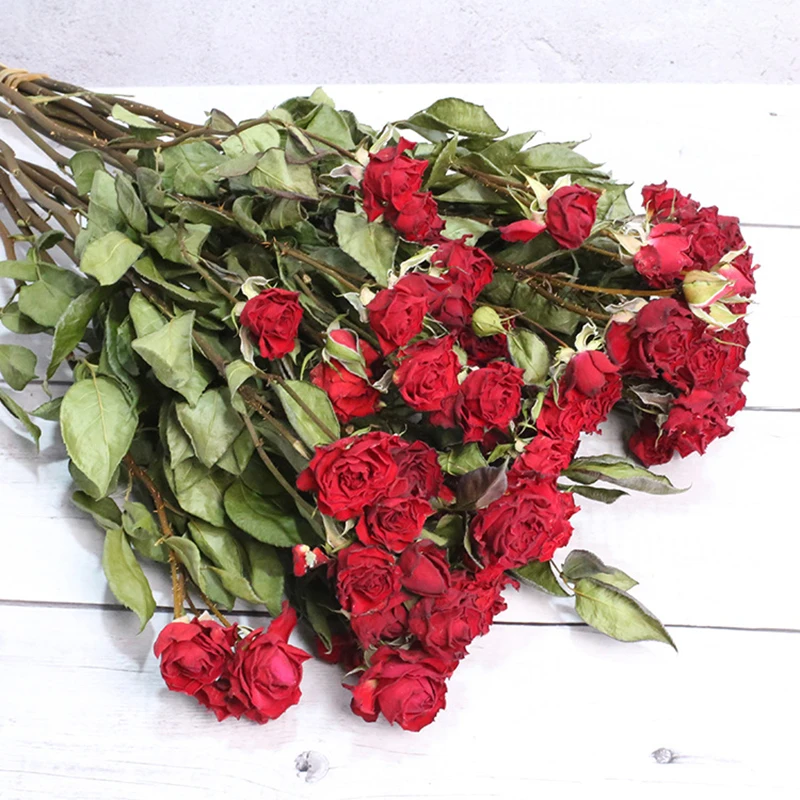 Natural dried rose dry flowers long life roses bouquet with stem