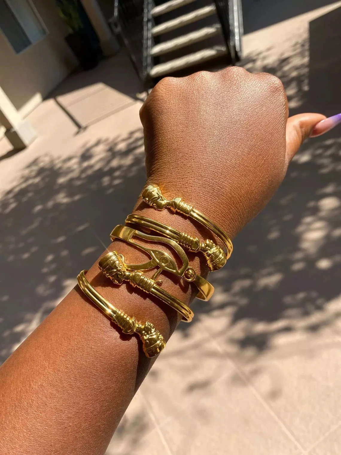 Nefertiti Set Bracelets Egyptian Queen Bracelet Ankh Eye of Ra Adjustable Bracelet Birthday Gift Christmas Gift Jewelry